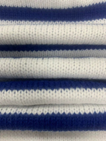 Striped Contrast Color Knitted Pullover Long Sleeve Round Neck