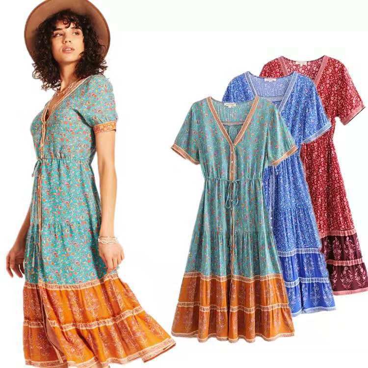 European And American Women's Clothing Dress Bohemian Style