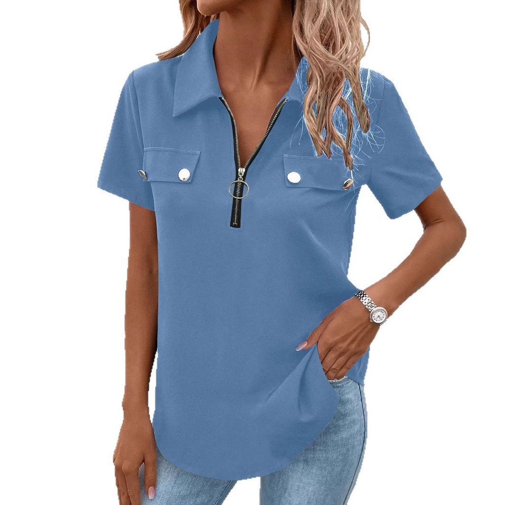 Fashionable Casual T-Shirt For Women With Button Details