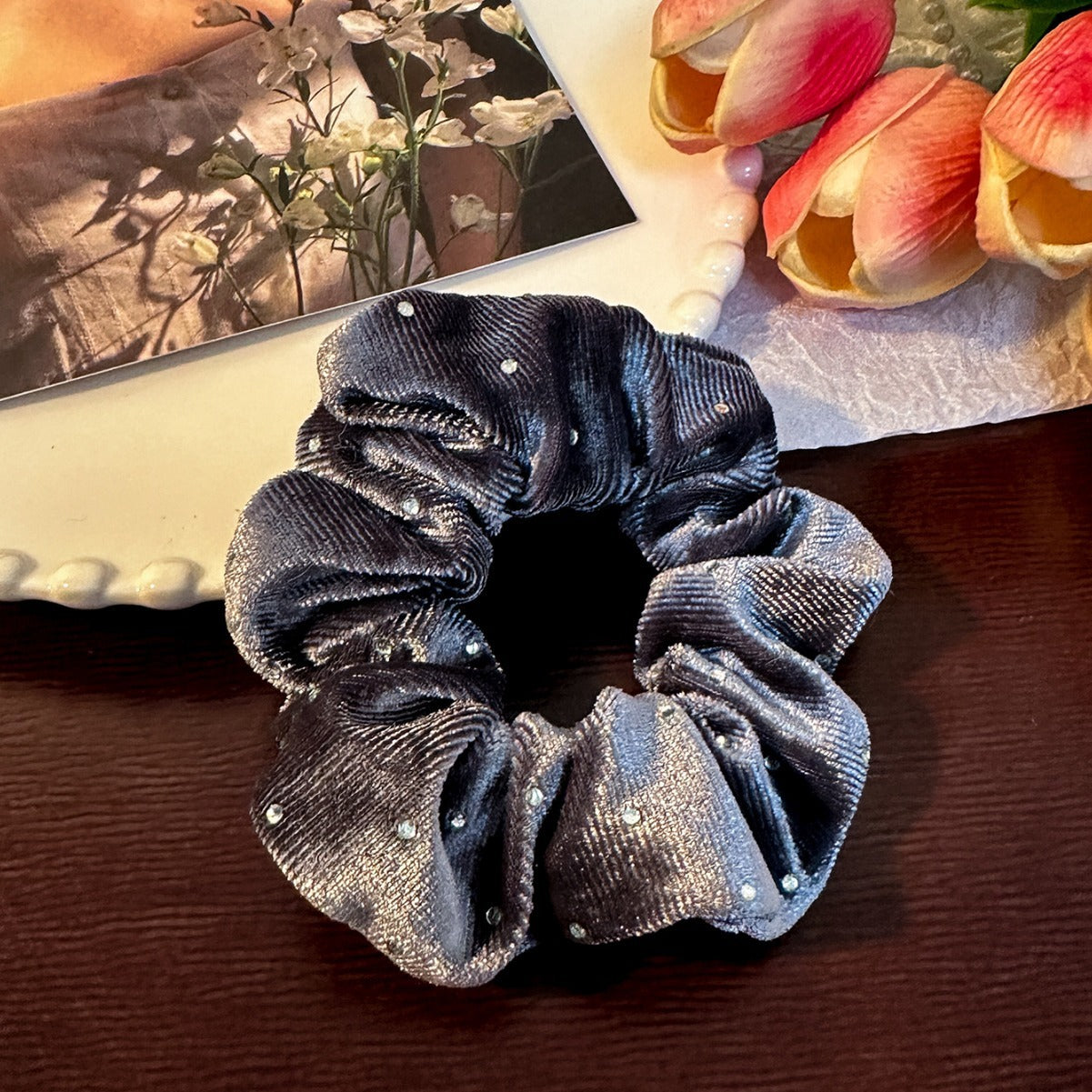Korean Velvet Ring With Diamond Flannel Simple Headband Hair Accessories Elastic Flannel