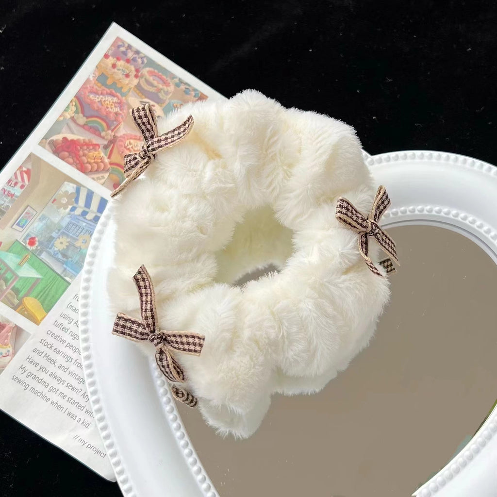 Plush Hair Ring Large Intestine Ring Candy Color Hair Rope