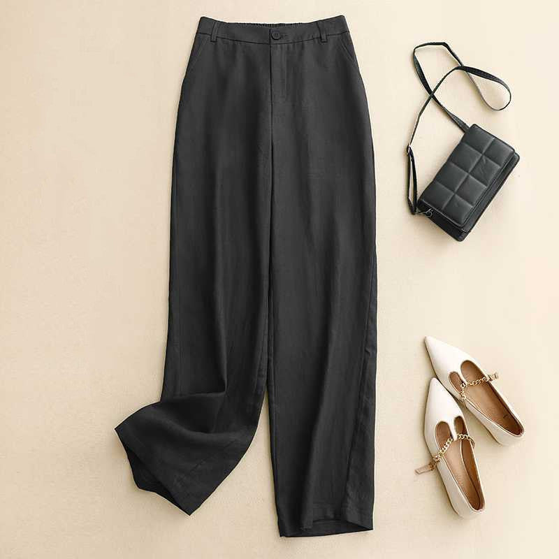 Women's High-end Cotton And Linen Wide-leg Pants