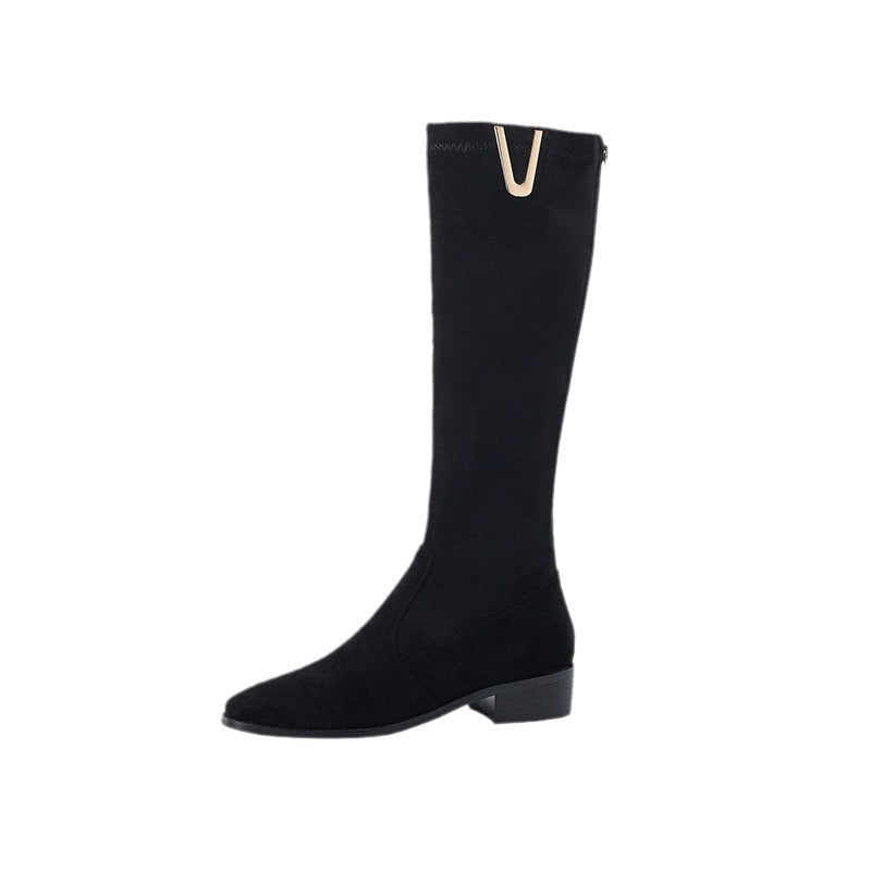 Below The Knee Women's Over-the-knee Skinny Low Heel Large Size Boots
