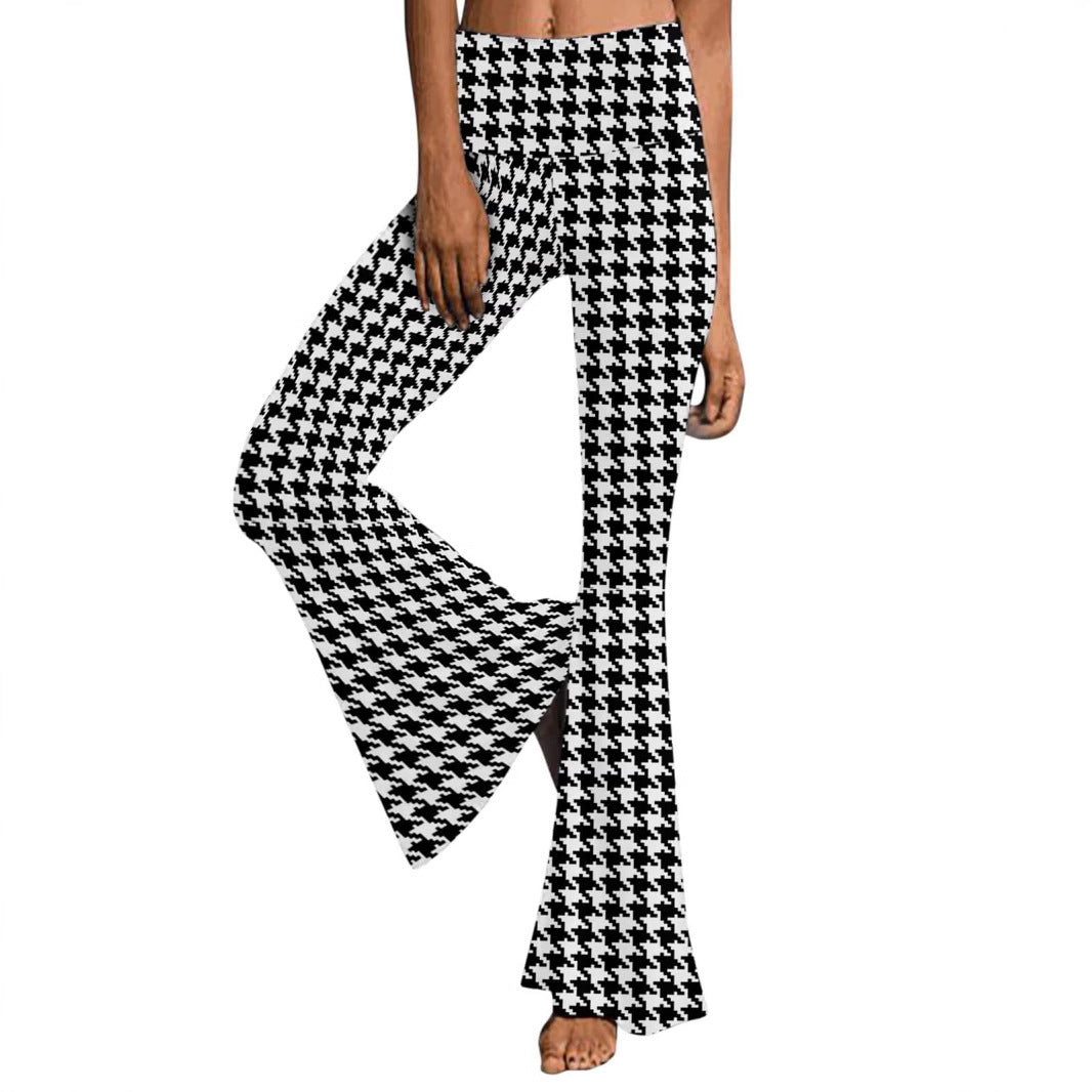Low Waist Fashion Sports And Leisure Printed Bootcut Trousers