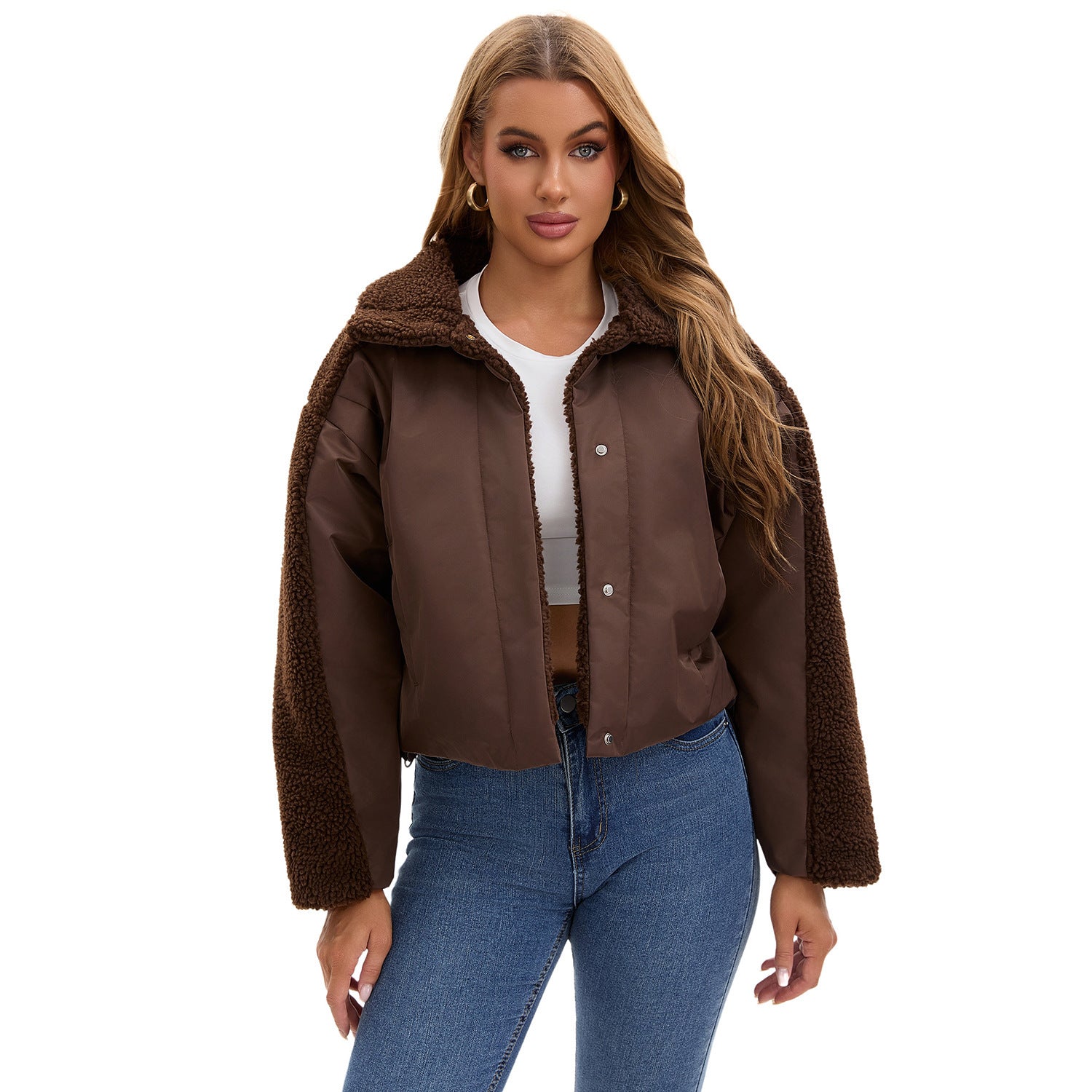 Women's Retro Loose Long-sleeved Lamb Wool Coat