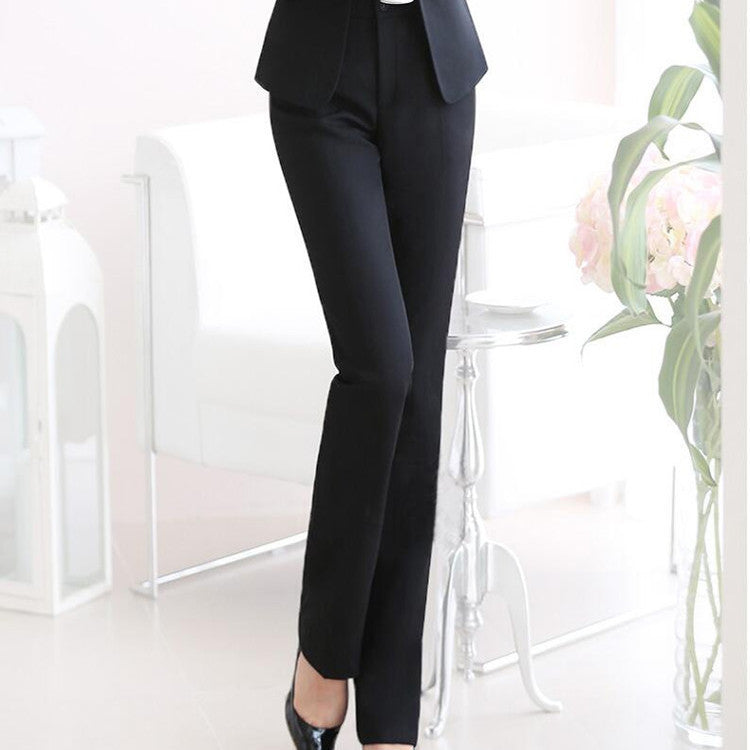 Spring And Summer Black Suit Pants Women's Formal Wear Professional Slim Fit Slimming Pants