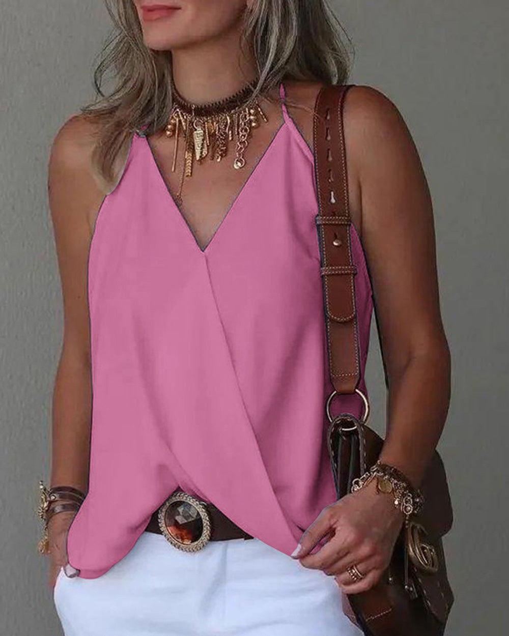Loose Casual V-neck Bottoming Women's Top Vest