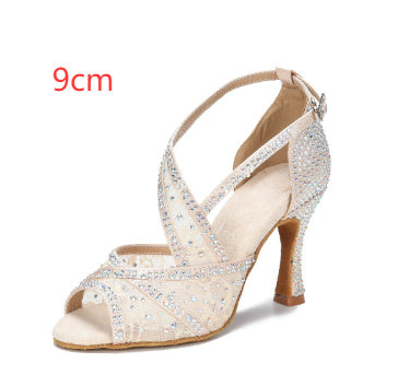 Diamond-embedded Latin Dancing Shoes Women's Adult