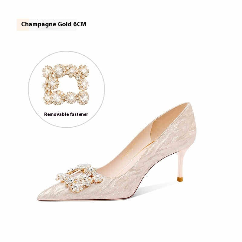 Champagne French Engagement Two-way High Heels