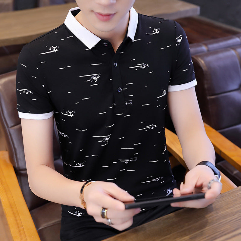 Summer contrast short-sleeved T-shirt