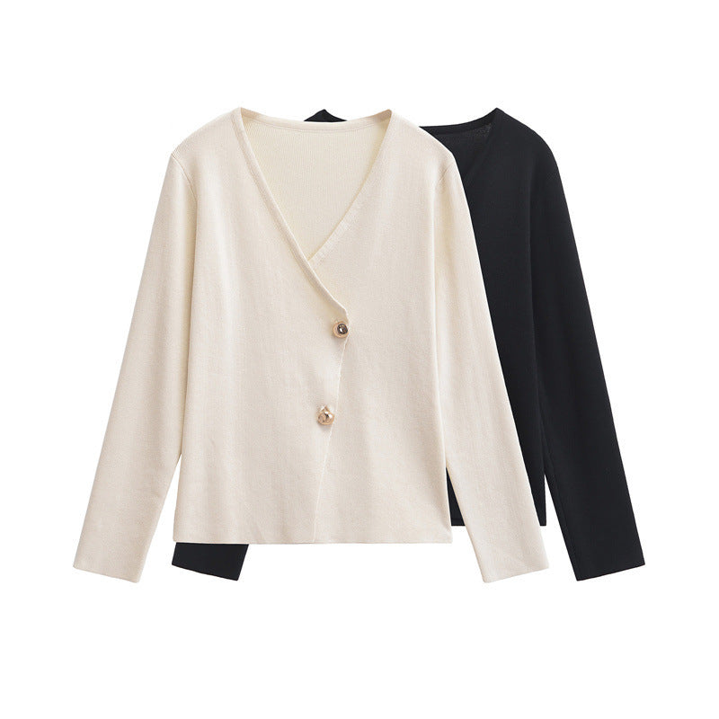 Asymmetric Long Sleeve Knitted Coat