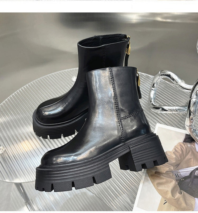 Autumn And Winter Korean Style Thick Bottom Chunky Heel Short Tube Fashion Boots Children