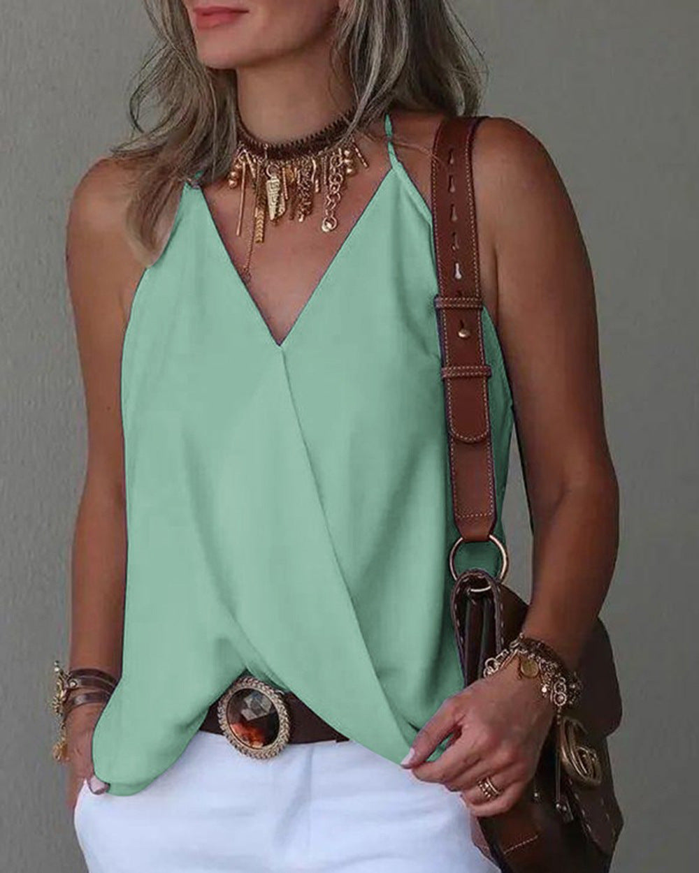 Loose Casual V-neck Bottoming Women's Top Vest