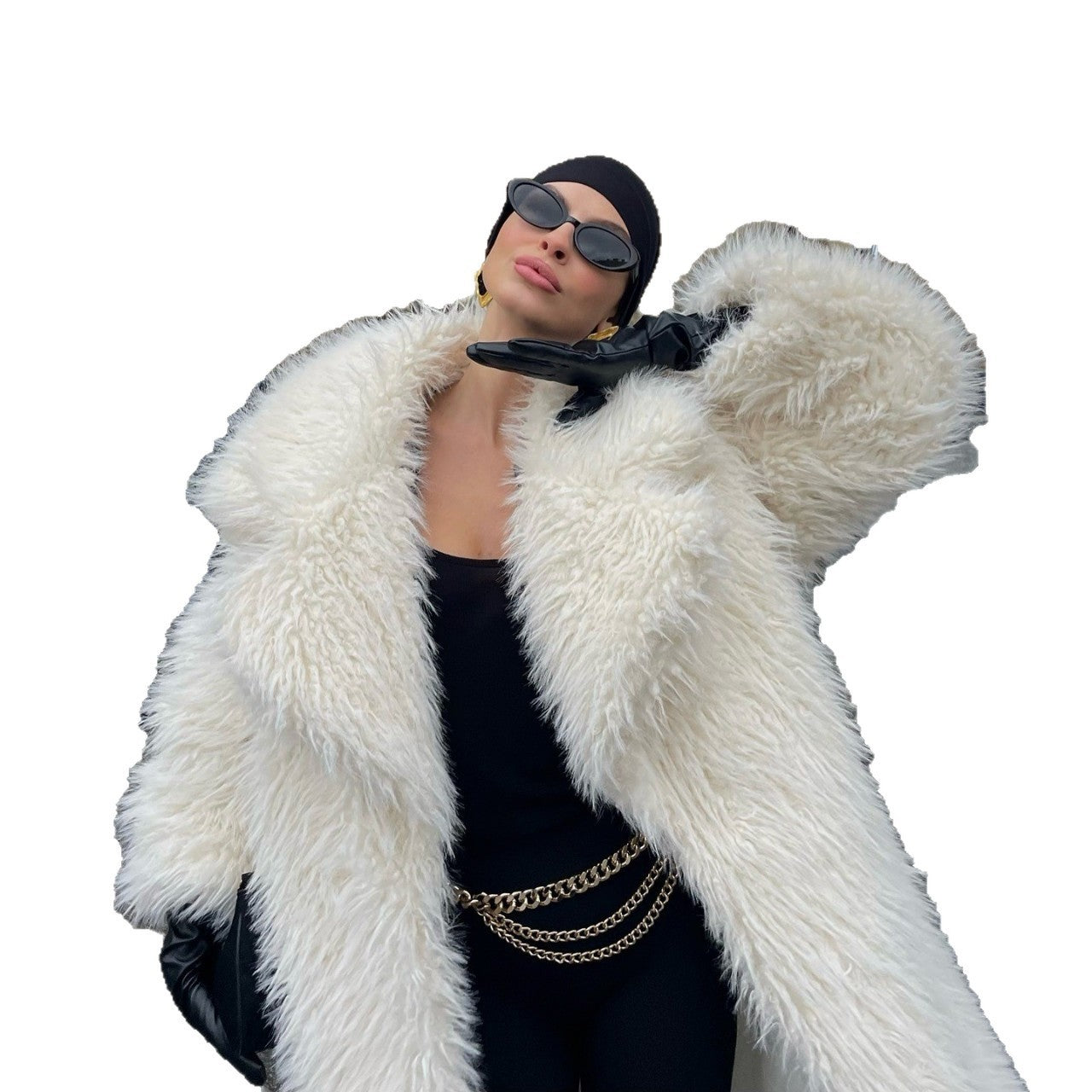 Long Environmental Protection Leather Fur Coat Fashionable Women