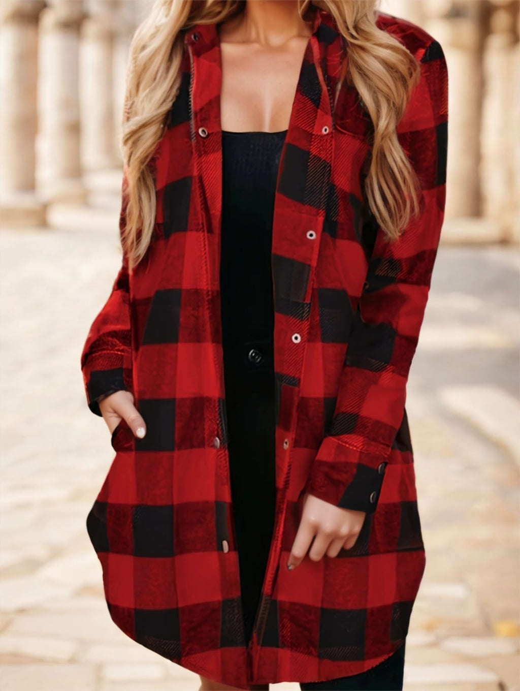 Plaid Print Button Front Shirt