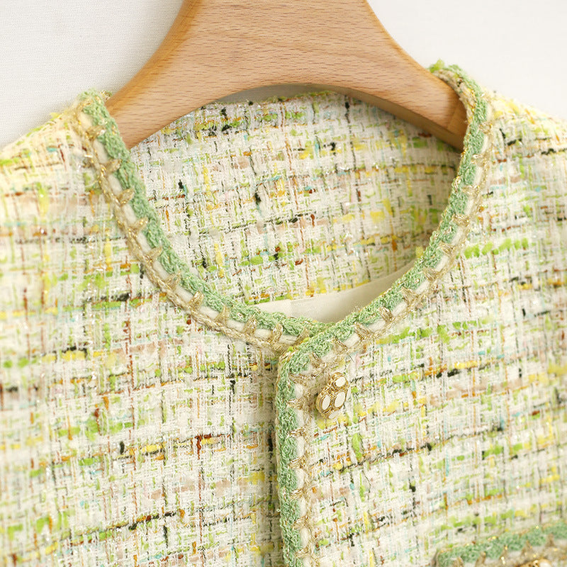 Green Short Coat Summer New Breathable Thin Jacket