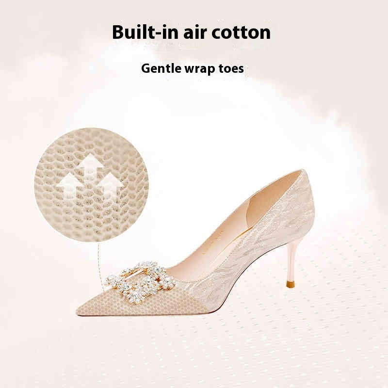 Champagne French Engagement Two-way High Heels