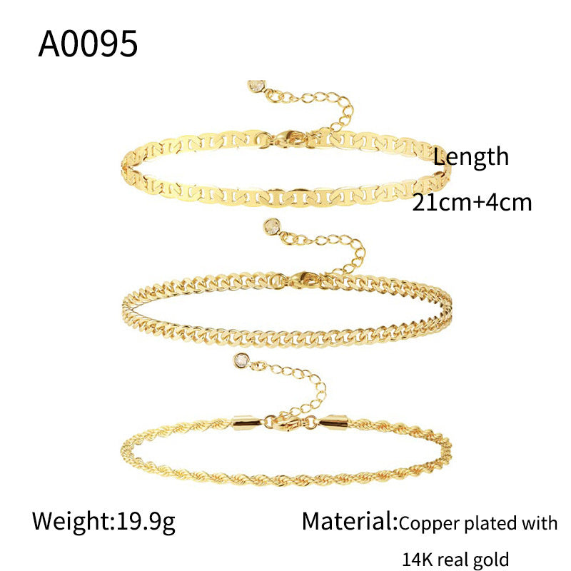 Gold Anklet Suit Girl Simple And Light Luxury