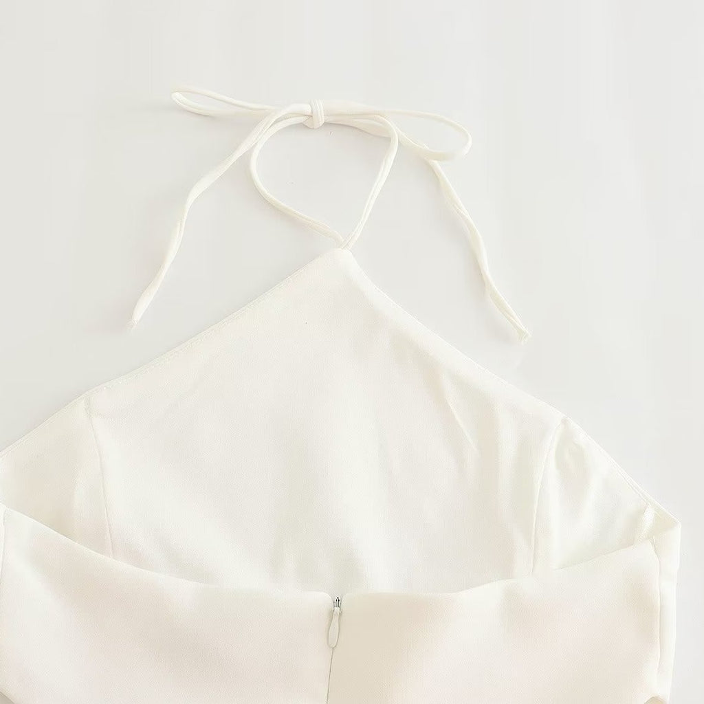 European And American Style Open Design Hanging Collar Top