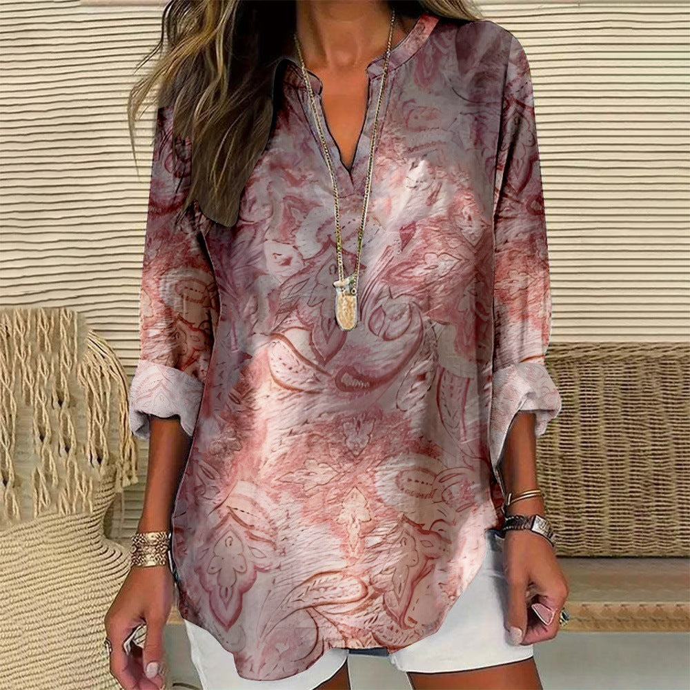 Spring And Summer Women's Clothing European And American Fashion Long Sleeve Shirt