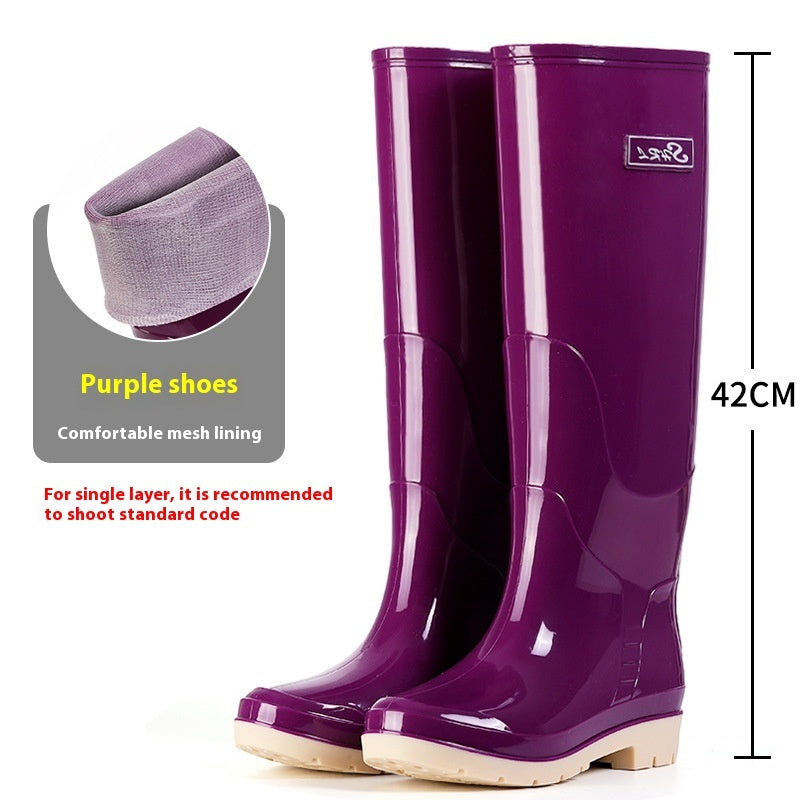 Fleece-lined Warm Length Waterproof Rain Boots