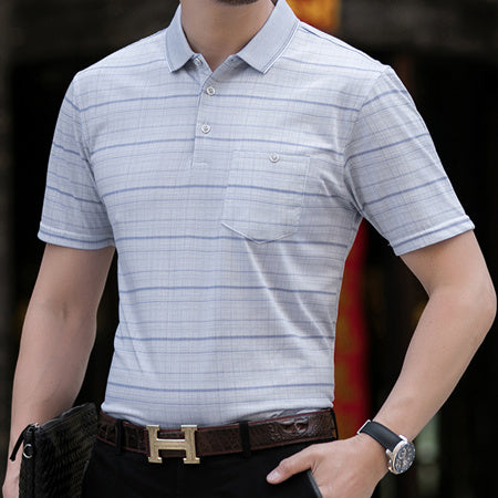 Cotton middle-aged men's short-sleeved t-shirt