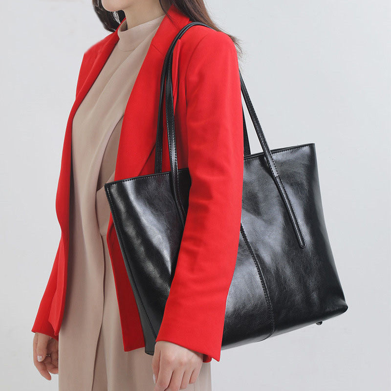 New Women's Fashion Shoulder Cowhide Large Capacity Women's Bag
