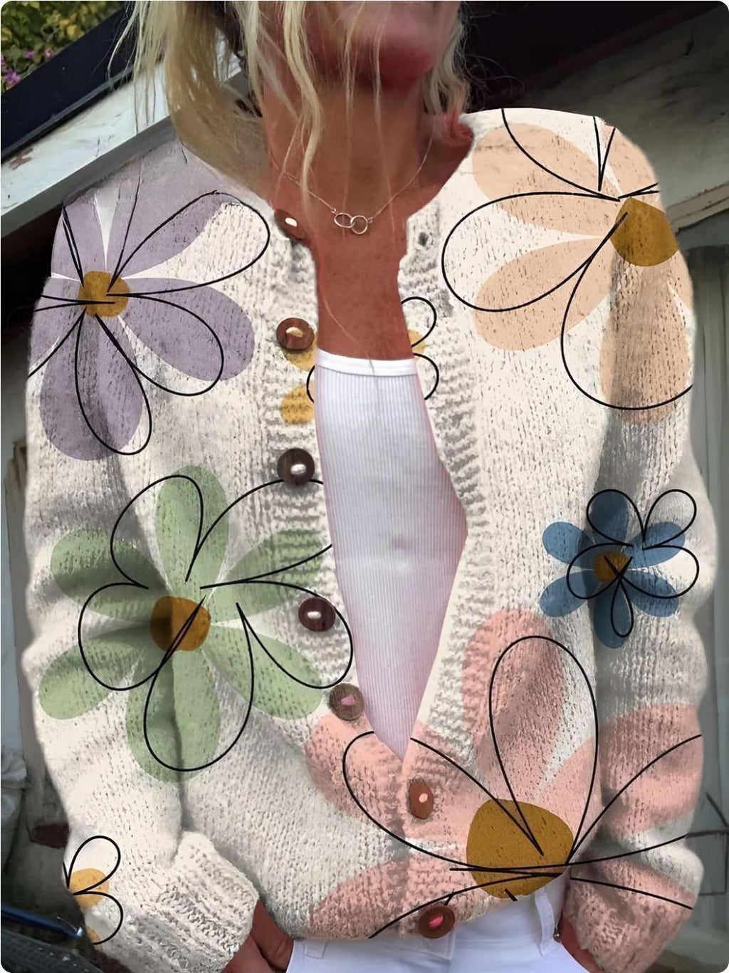 3D Digital Printing Cardigan Coat Outerwear Women