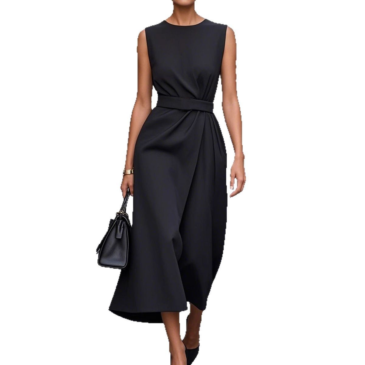Sleeveless Round Neck Fashion Long Dress Women