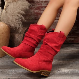 Pointed Suede Boots For Women