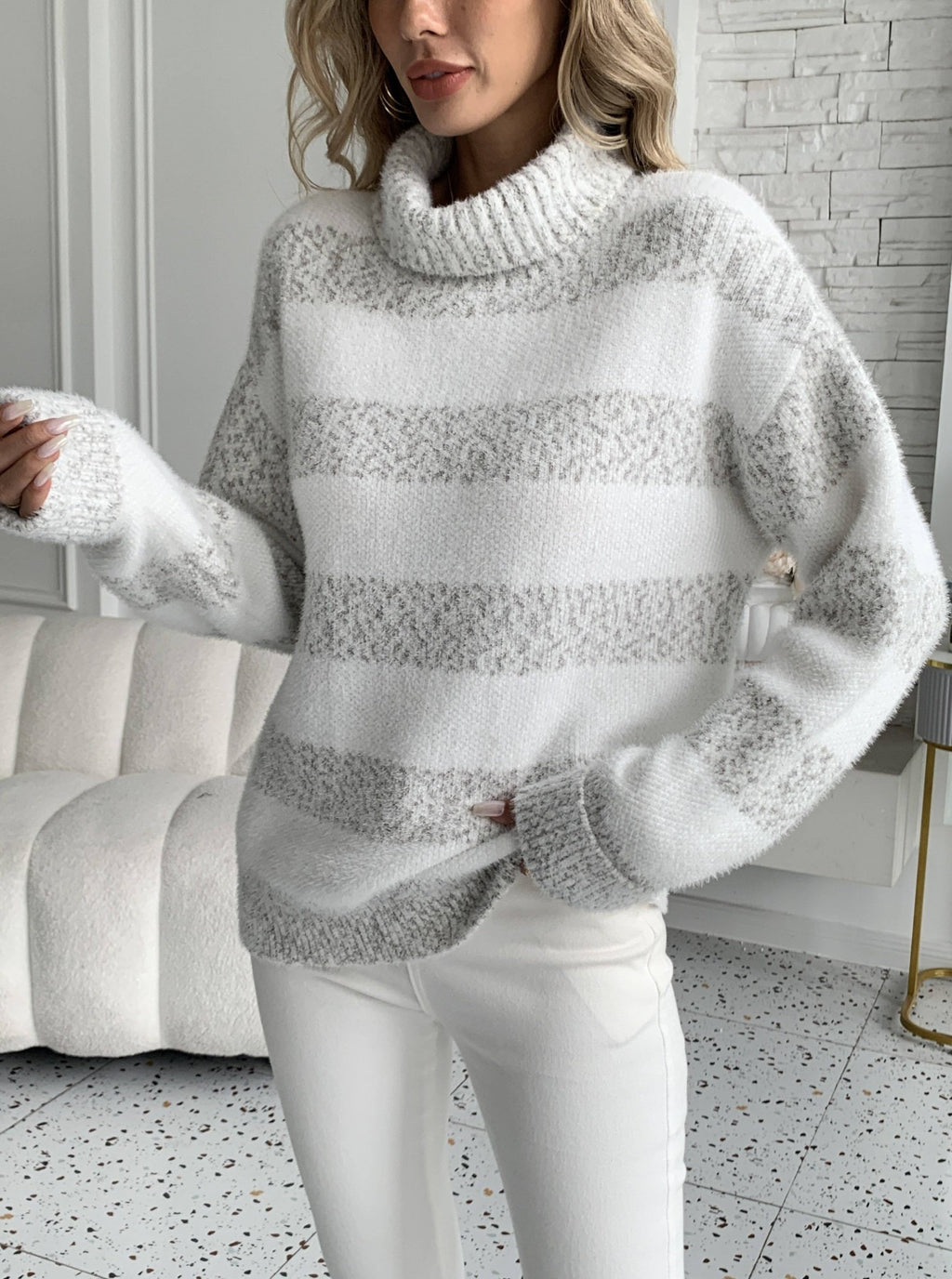 Women's Loose Outer Wear Artificial Mink Fur Sweater