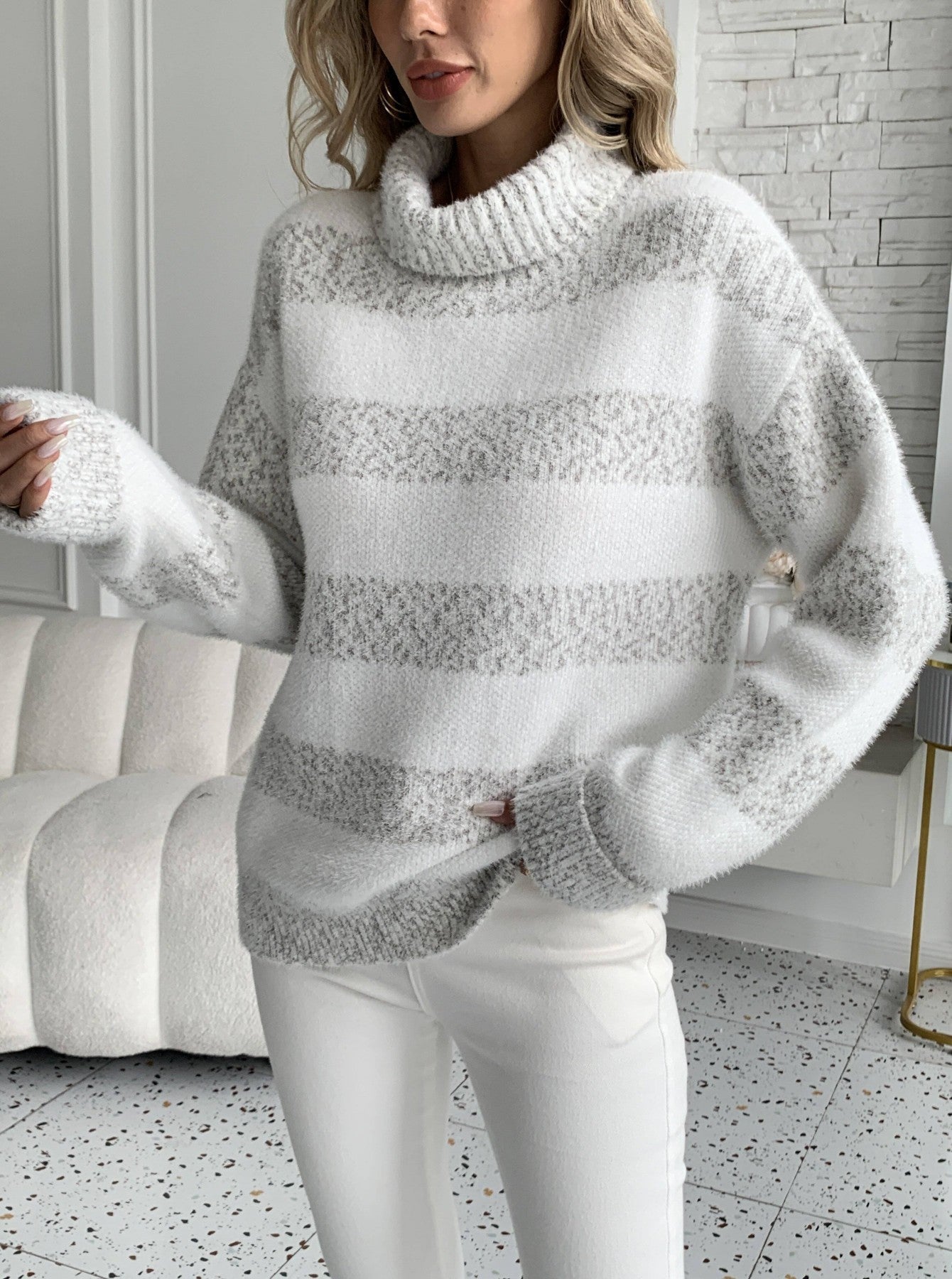 Women's Loose Outer Wear Artificial Mink Fur Sweater