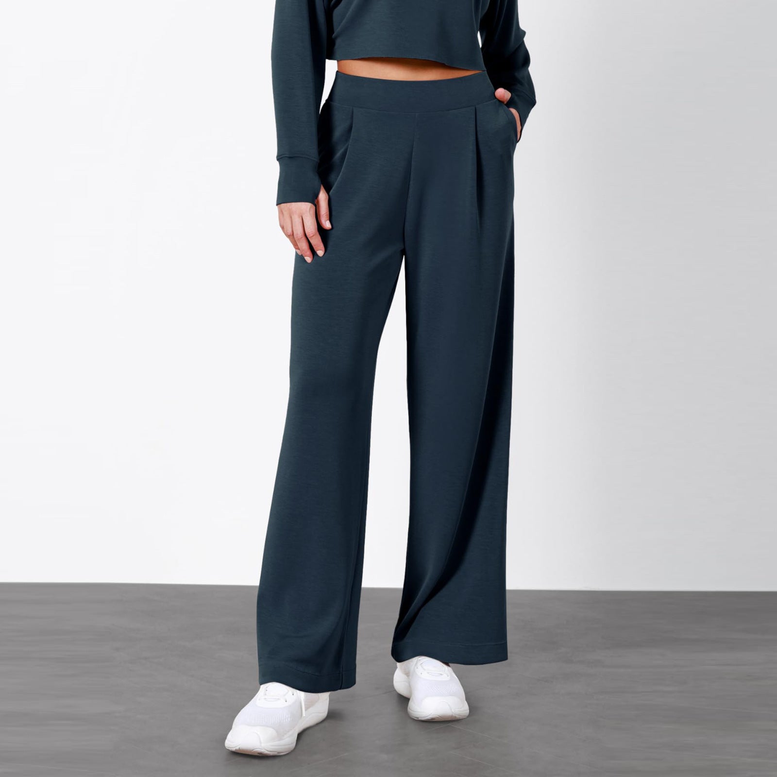 Simple High Waist Female Drooping Straight Pants