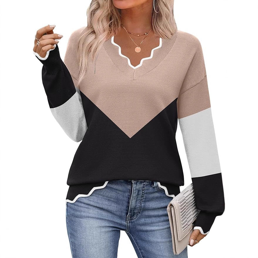 Lightweight Rib-knit Pullover Casual Top