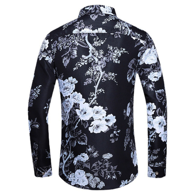 Autumn Chinese Style Long Sleeve Printed Shirt