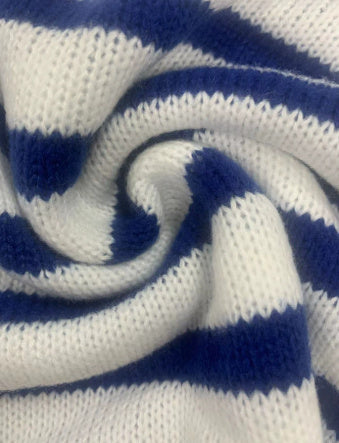 Striped Contrast Color Knitted Pullover Long Sleeve Round Neck