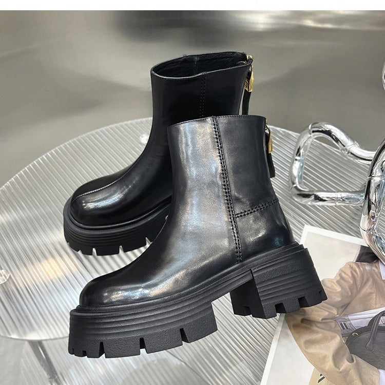 Autumn And Winter Korean Style Thick Bottom Chunky Heel Short Tube Fashion Boots Children