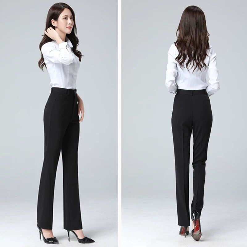 Spring And Summer Black Suit Pants Women's Formal Wear Professional Slim Fit Slimming Pants