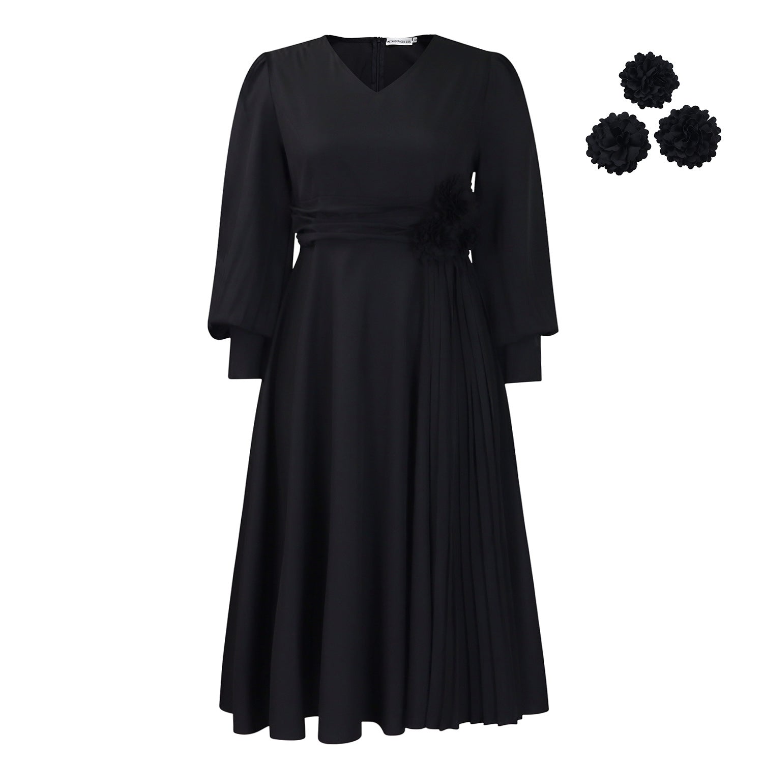 Women's Fashionable Elegant Solid Color A- Line Plus Size Dress