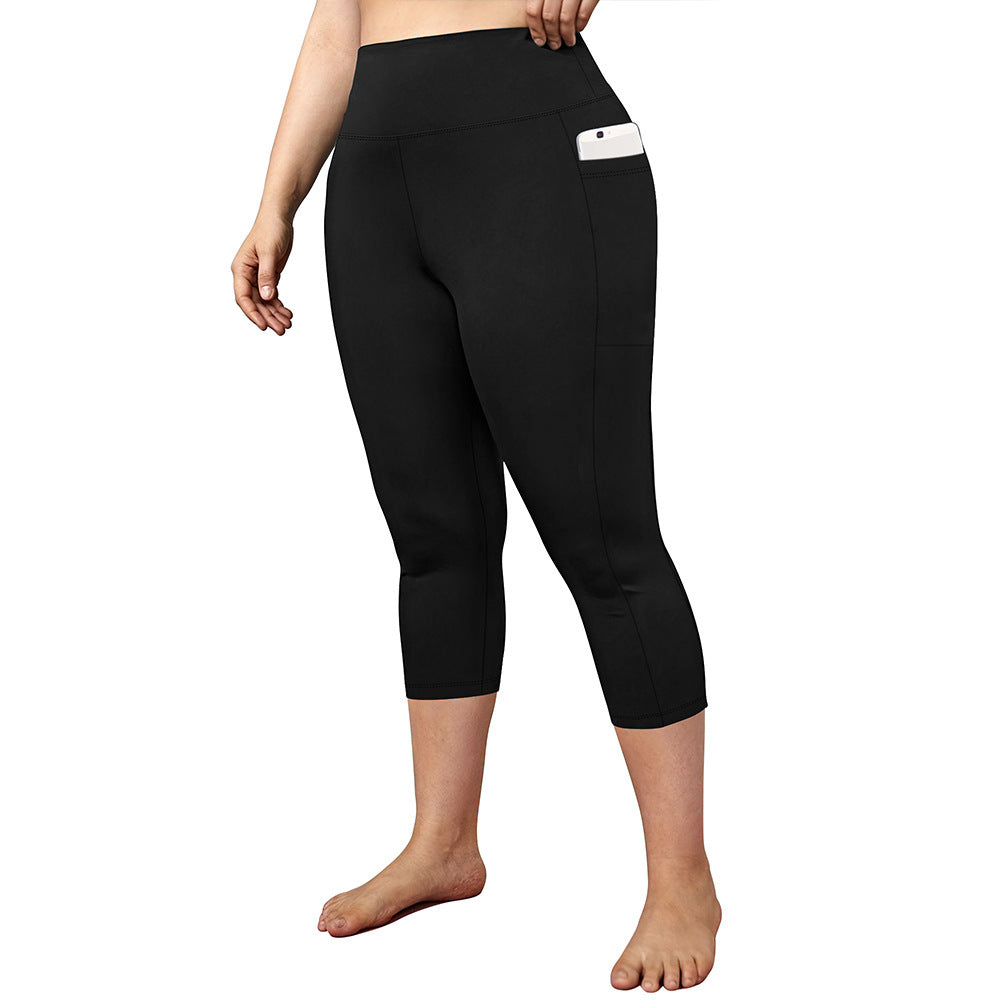 Pocket Plus Size Cropped Yoga Pants Tight