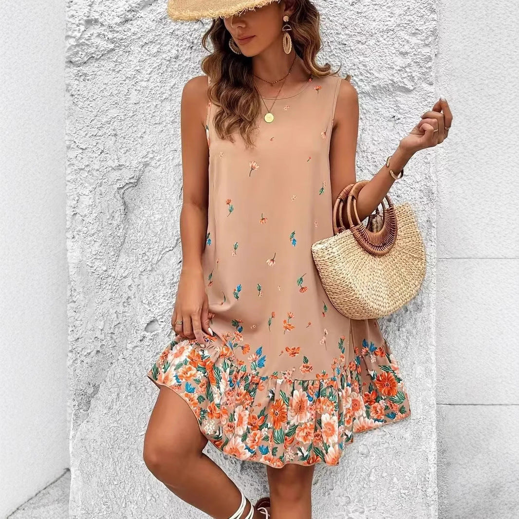 Short Sleeve Dress Women's Mid-length