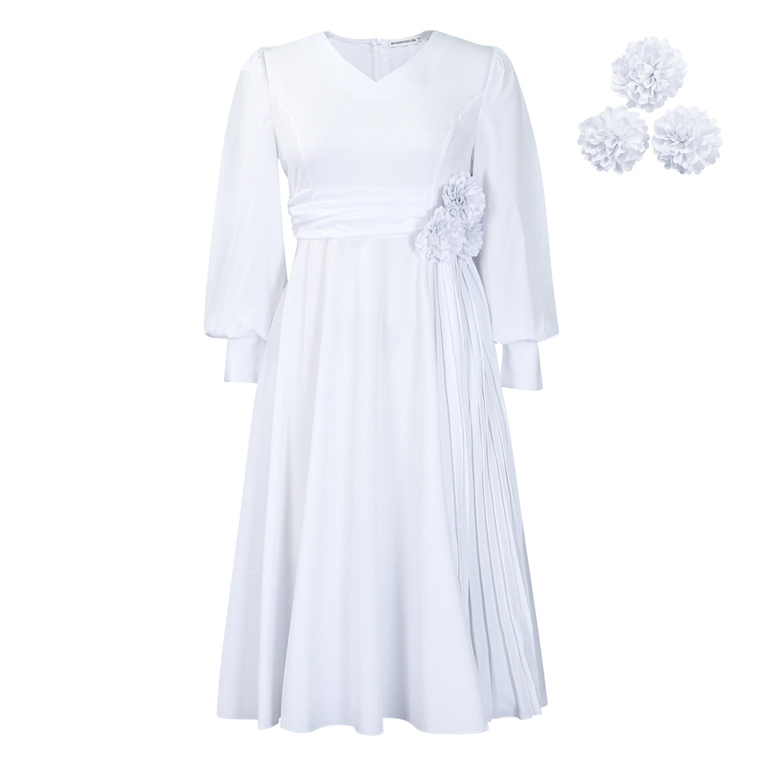 Women's Fashionable Elegant Solid Color A- Line Plus Size Dress