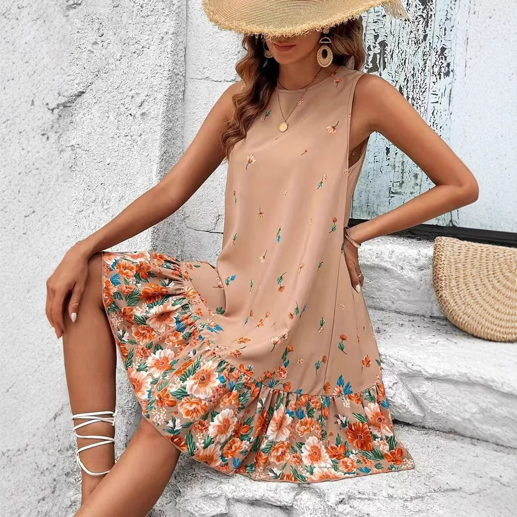 Short Sleeve Dress Women's Mid-length