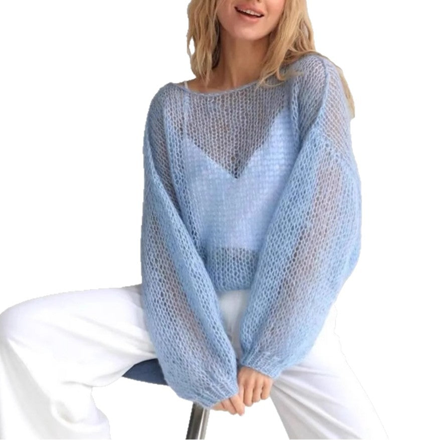 Pullover Simple Hollow Knitted Sweater
