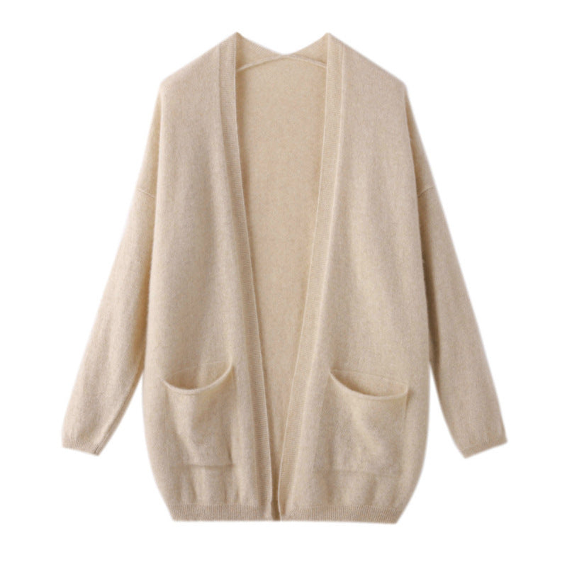 Solid Color Cardigan Sweater Coat For Women