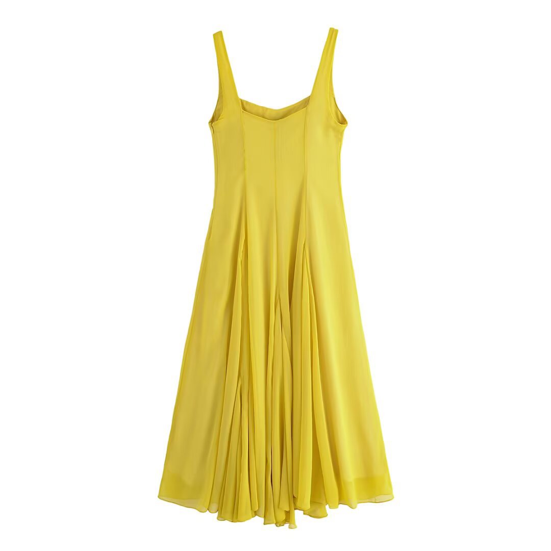 Temperament Fashion Wide Strap Midi Skirt Dress
