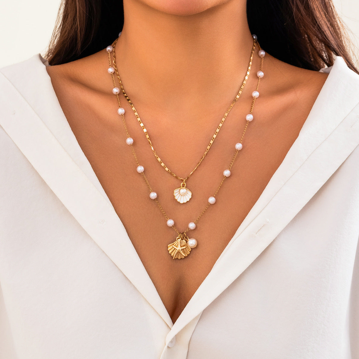 Metal Light Luxury High-grade Sense Necklace And Earrings Suite