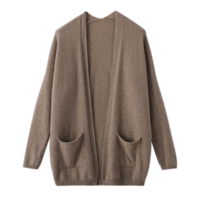 Solid Color Cardigan Sweater Coat For Women
