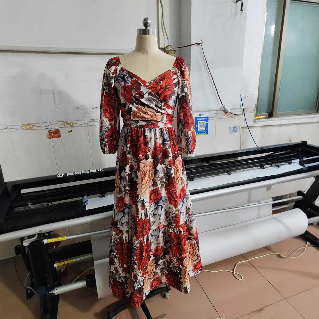 Autumn Fashion Plus Size Button Swing Dress