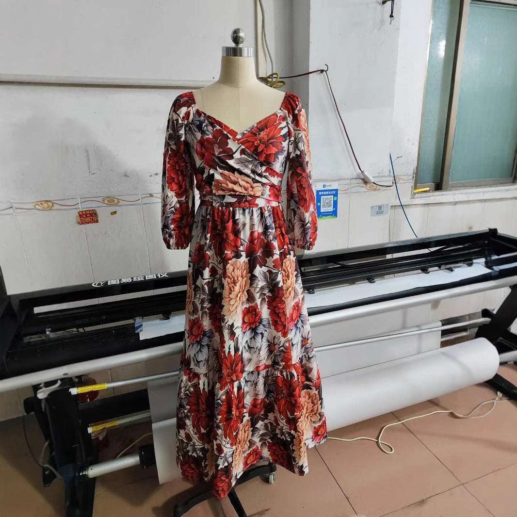 Autumn Fashion Plus Size Button Swing Dress